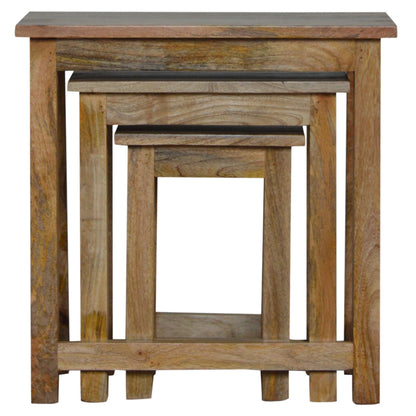 Country Solid Wood Stools/Tables, Set of 3
