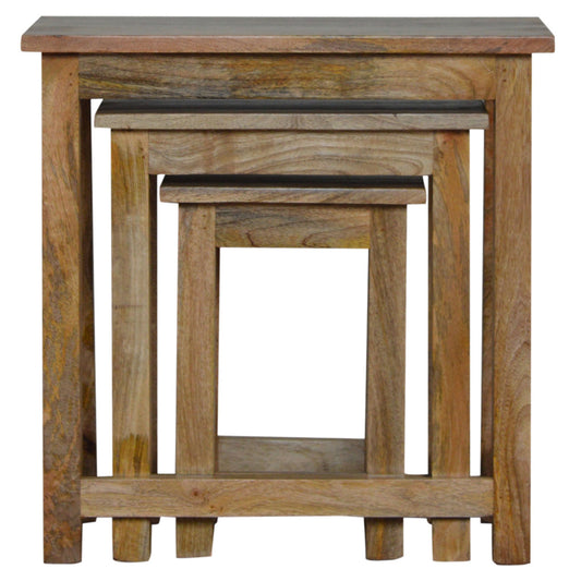 Country Solid Wood Stools/Tables, Set of 3