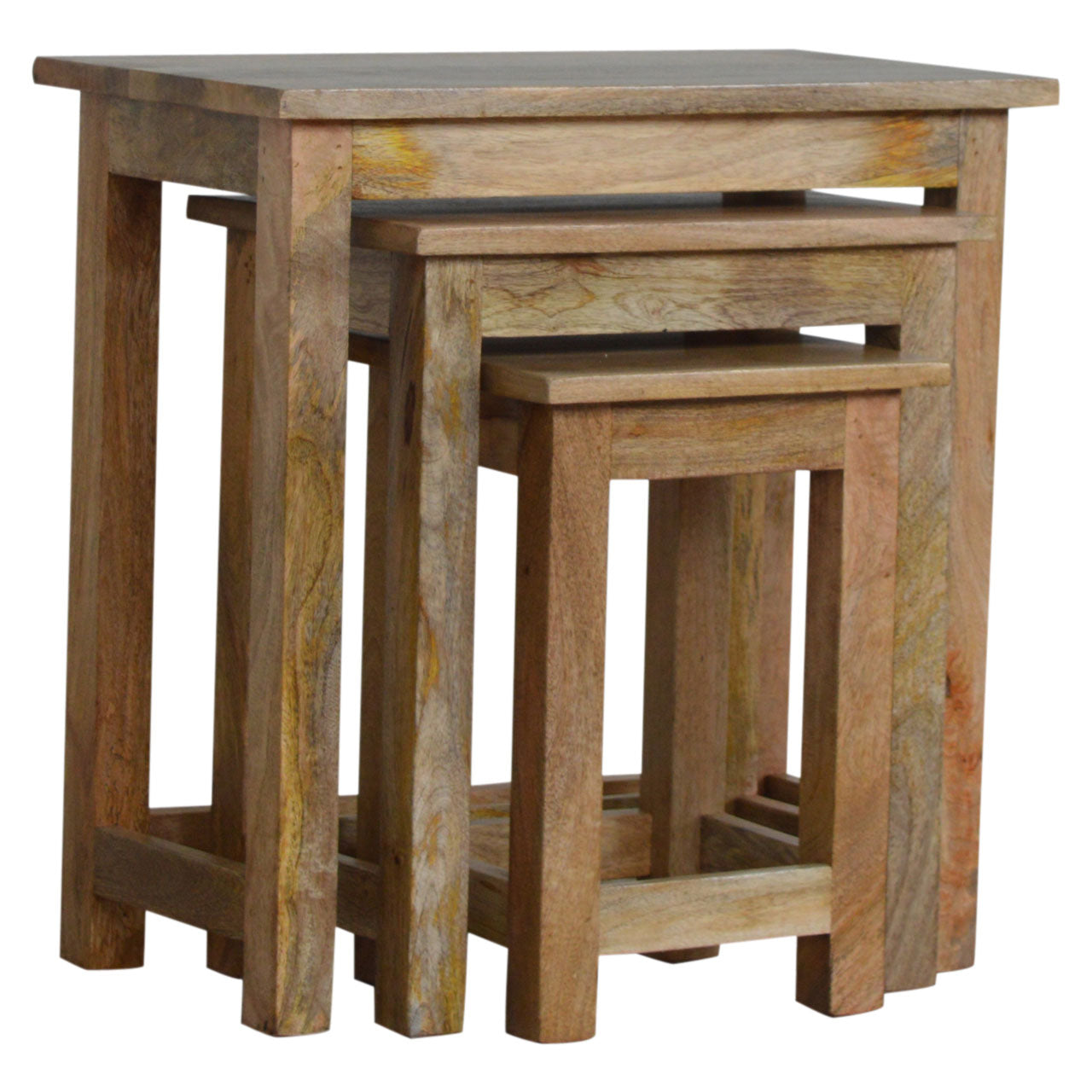 Country Solid Wood Stools/Tables, Set of 3