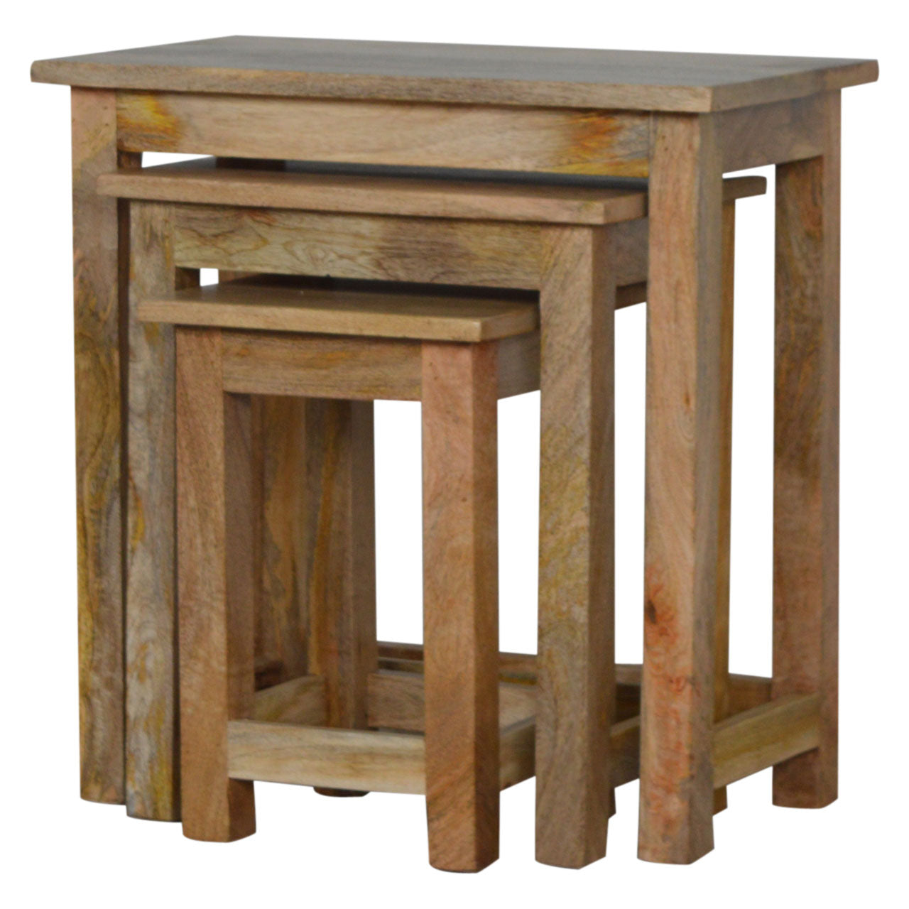 Country Solid Wood Stools/Tables, Set of 3