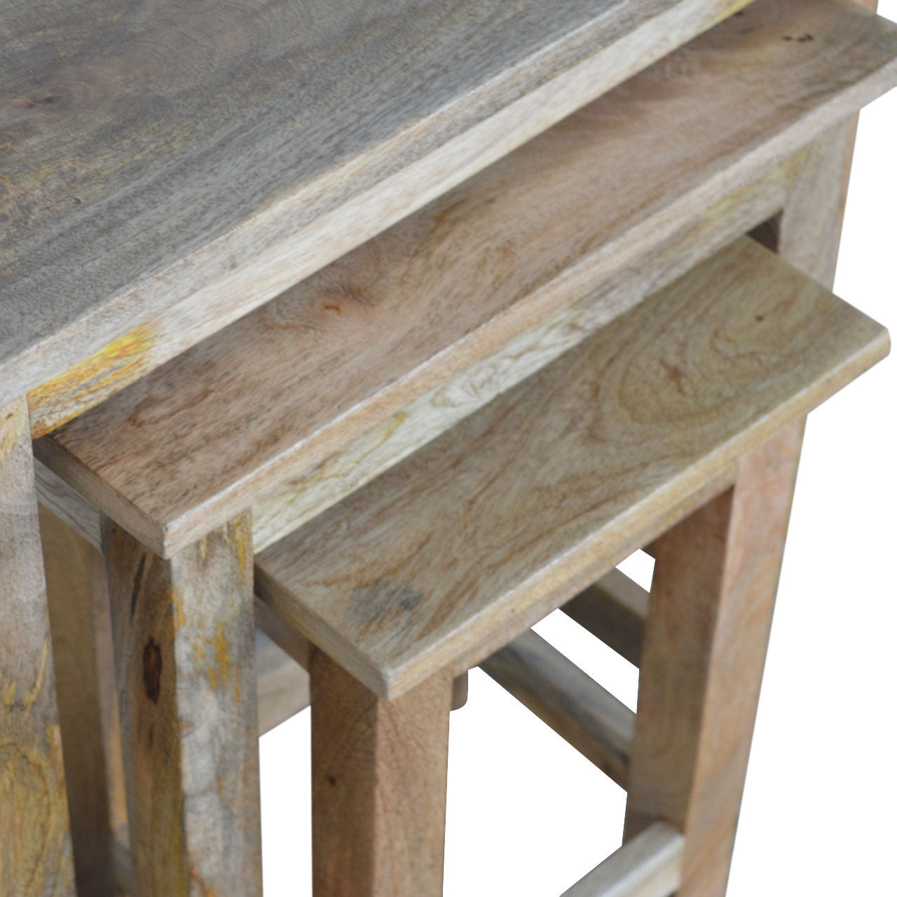 Country Solid Wood Stools/Tables, Set of 3