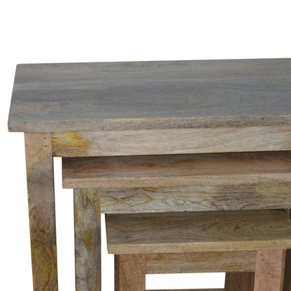 Country Solid Wood Stools/Tables, Set of 3