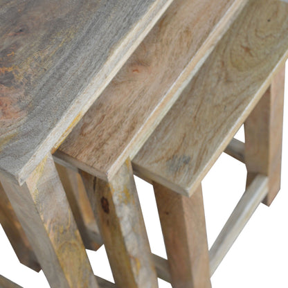Country Solid Wood Stools/Tables, Set of 3