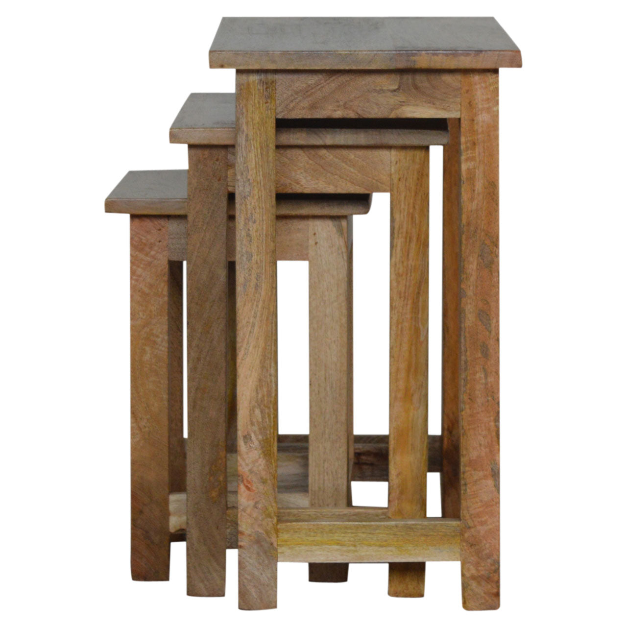Country Solid Wood Stools/Tables, Set of 3