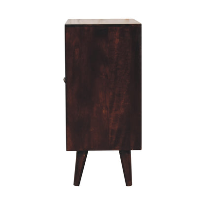 Mini Pineapple Carved Light Walnut Cabinet