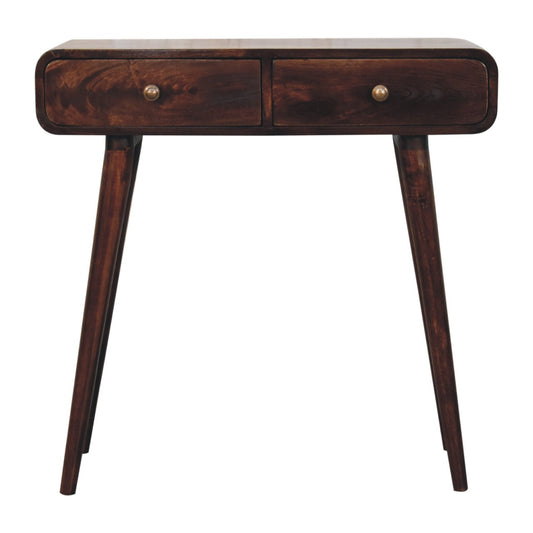 California Walnut Curved Hallway Table