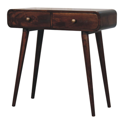 California Walnut Curved Hallway Table