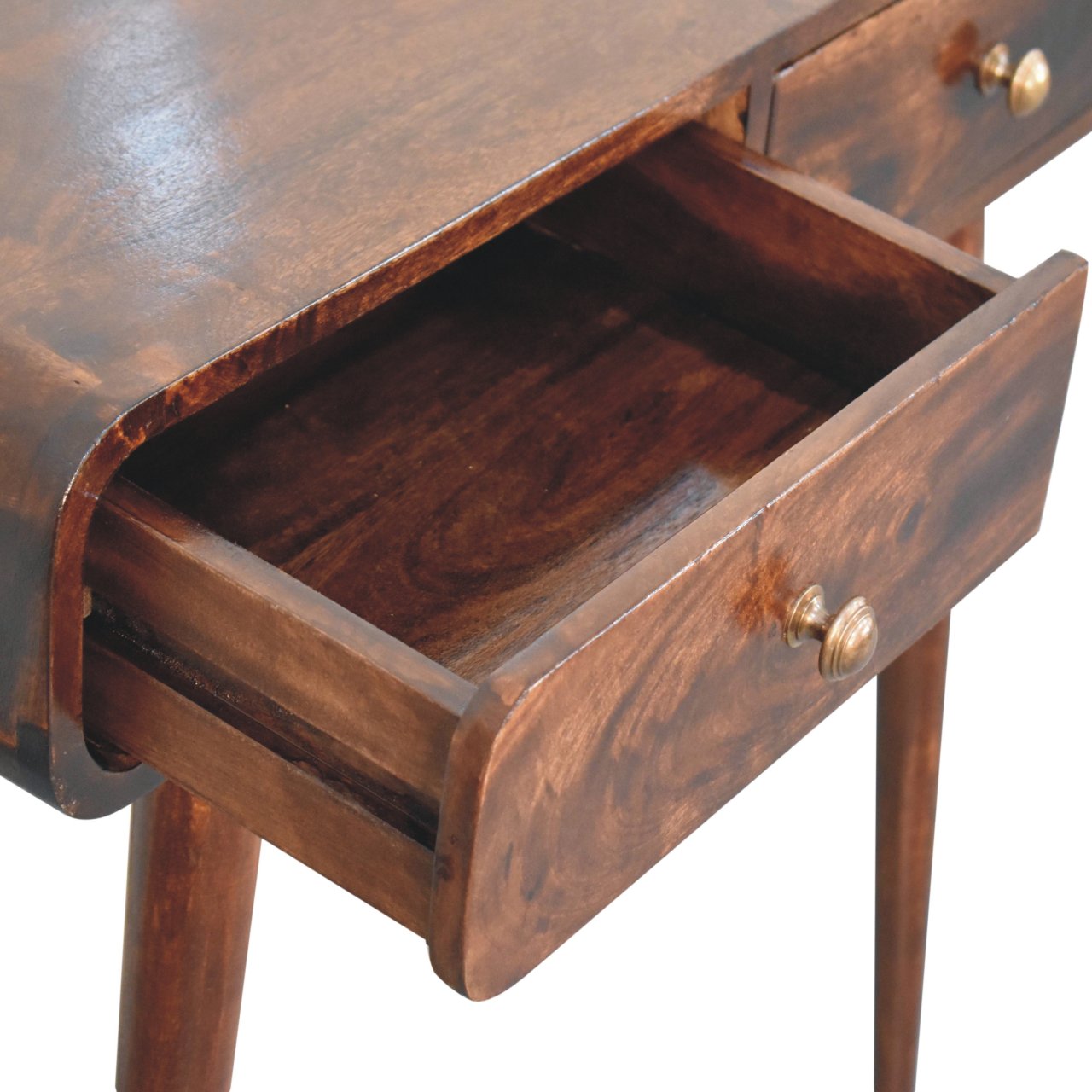 California Walnut Curved Hallway Table