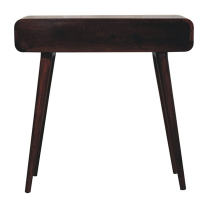 California Walnut Curved Hallway Table