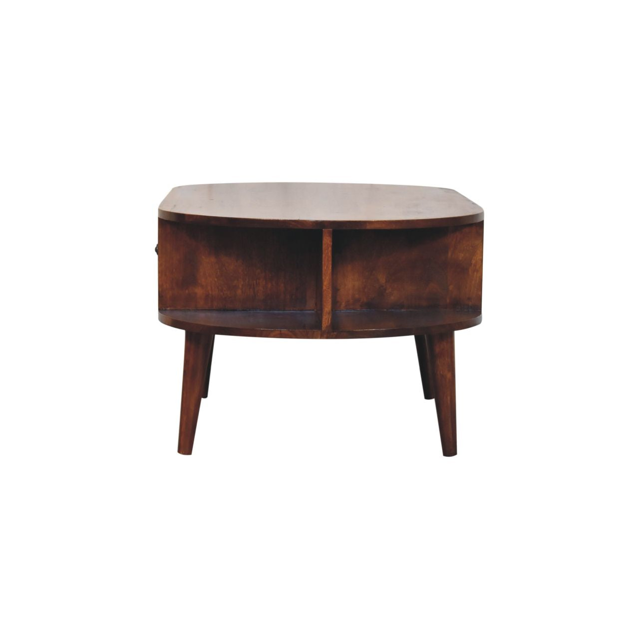 Chestnut Oval Coffee Table with 2 Drawers