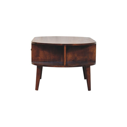 Chestnut Oval Coffee Table with 2 Drawers