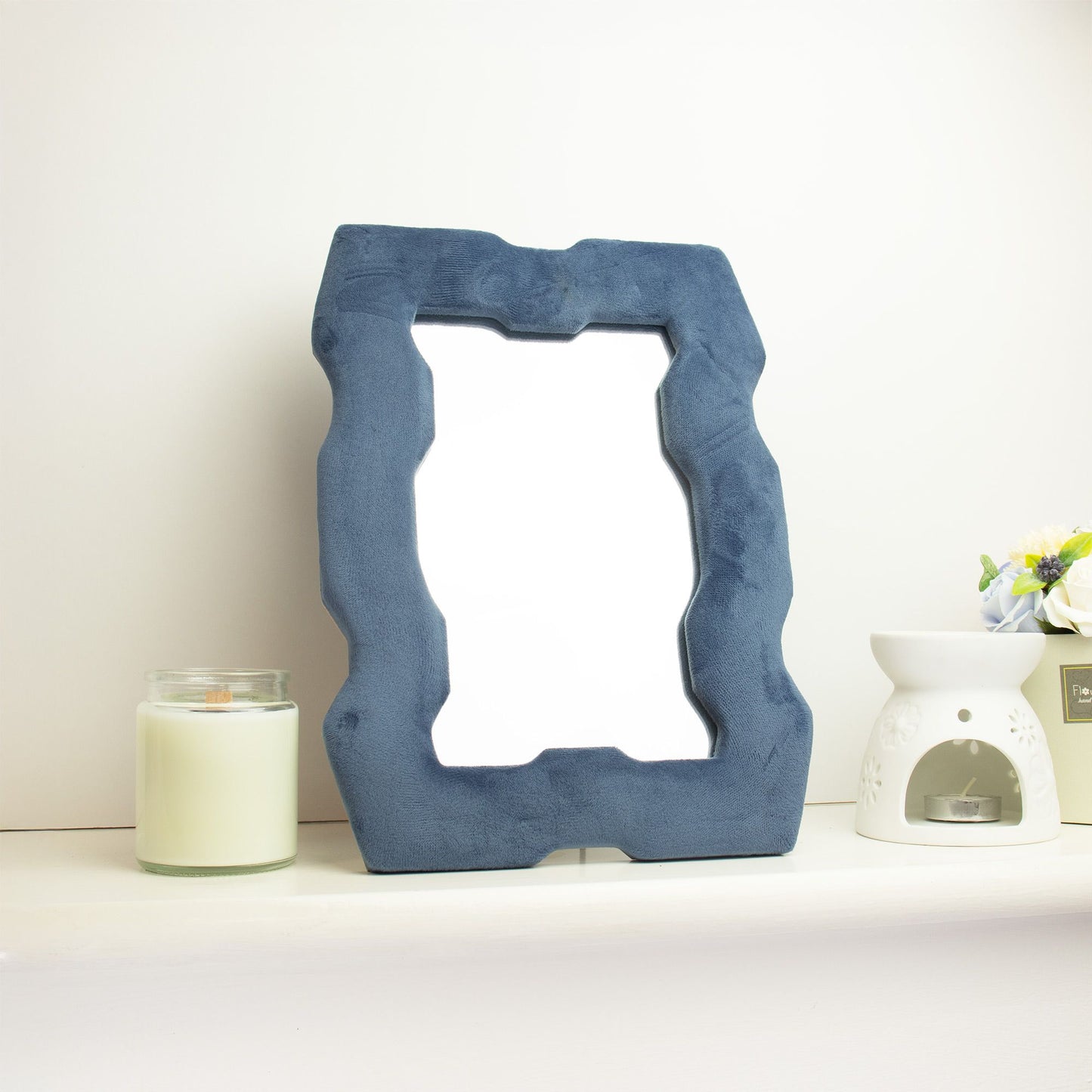 Soft Squiggly Mirror – Chunky Frame – Royal Blue (30.5x22.5x2.3cm)